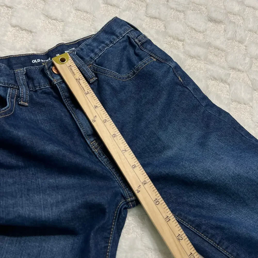 Old Navy Girls 10 Baggy Wide Leg Jeans Adjustable Waist Hem Wear
